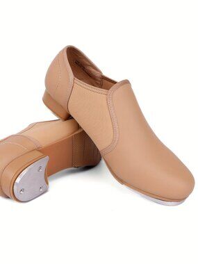 Linodes Unisex Tap Dance Shoes PU Leather Slip On